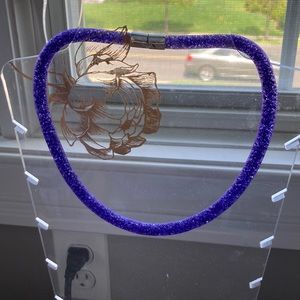 Swarovski Stardust Double Wrap Bracelet Choker Purple Crystal Filled